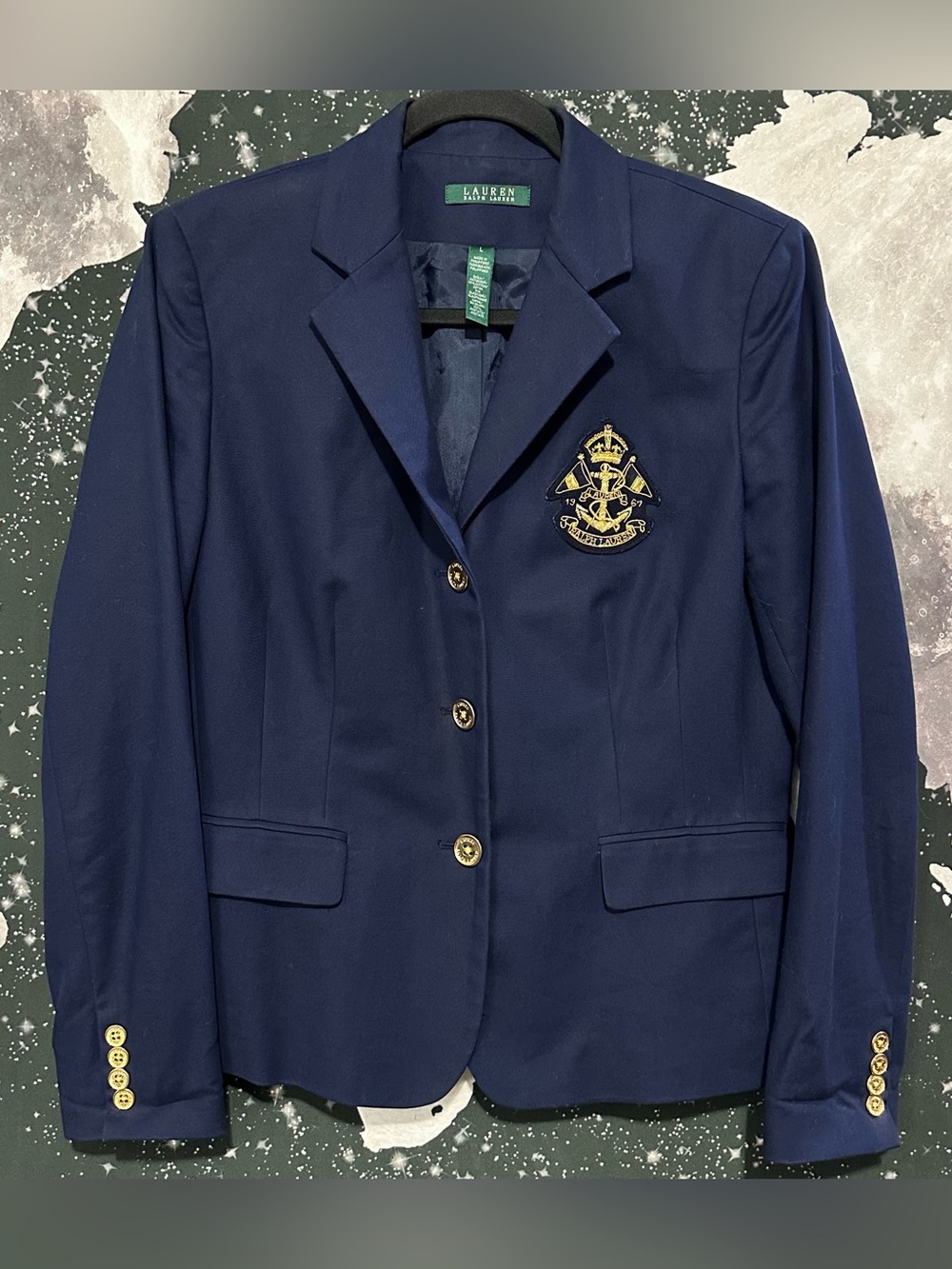 Lauren Ralph Lauren Nautical Anchor Crest Blazer